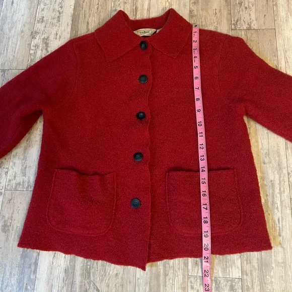 L.L. Bean Boiled Wool Cardigan Jacket - Picture 12 of 12